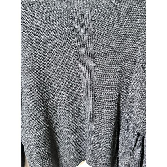 Le Ore Women's Gray Lodi Pointelle Knit Merino Wool Pullover Sweater Size Large - Picture 4 of 7